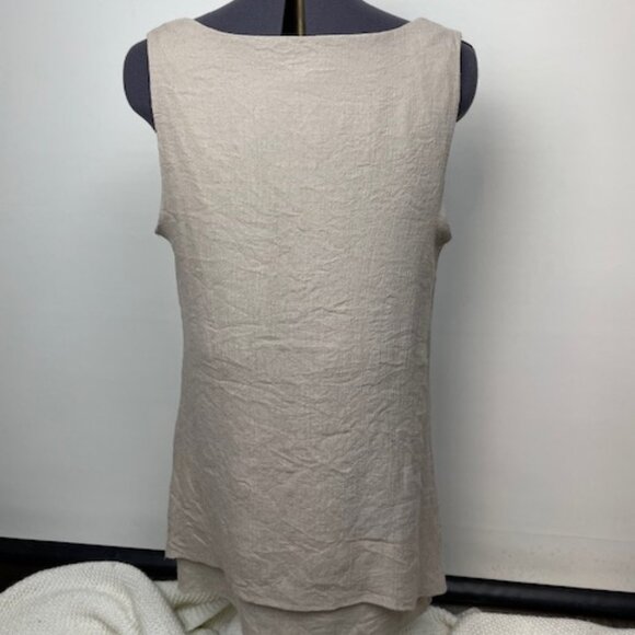AGB Linen Look Asymmetrical Tank Top - Picture 2 of 3